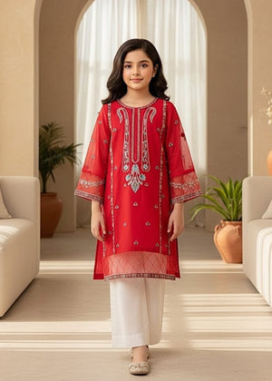 Festive Red Kurti with Intricate Embroidery