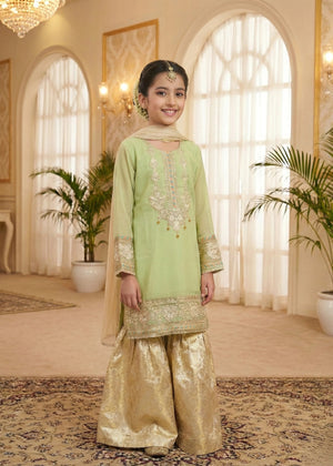 Festive Green Zari Work Suit