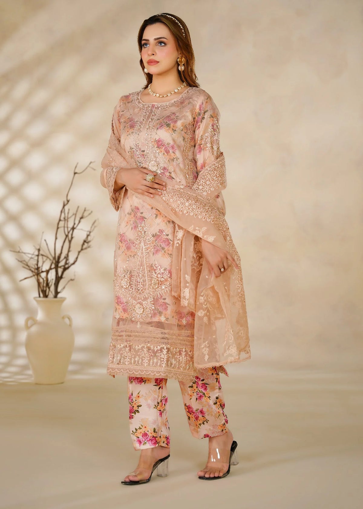Cira Embroidered Organza 3 pcs Suit