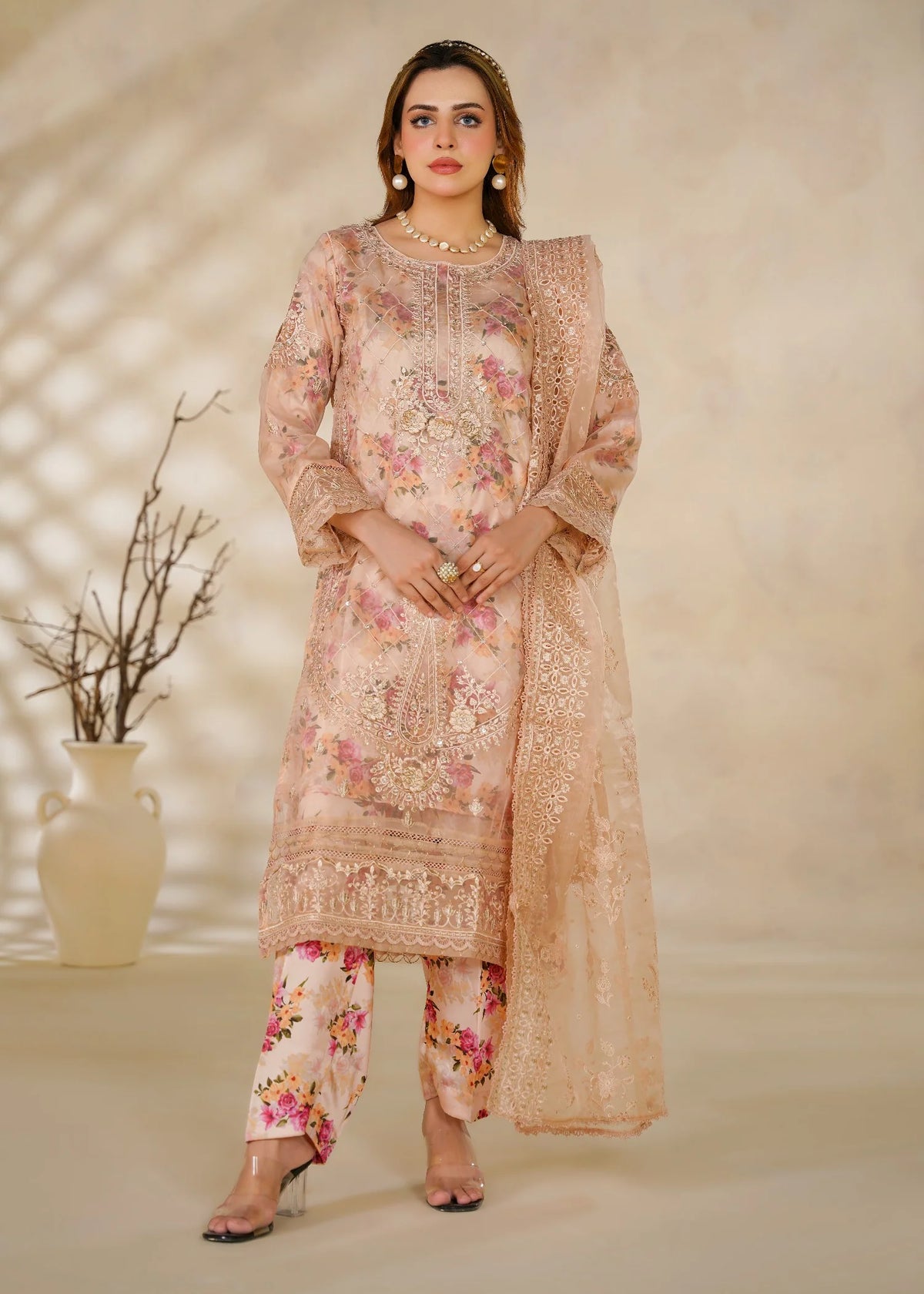 Cira Embroidered Organza 3 pcs Suit