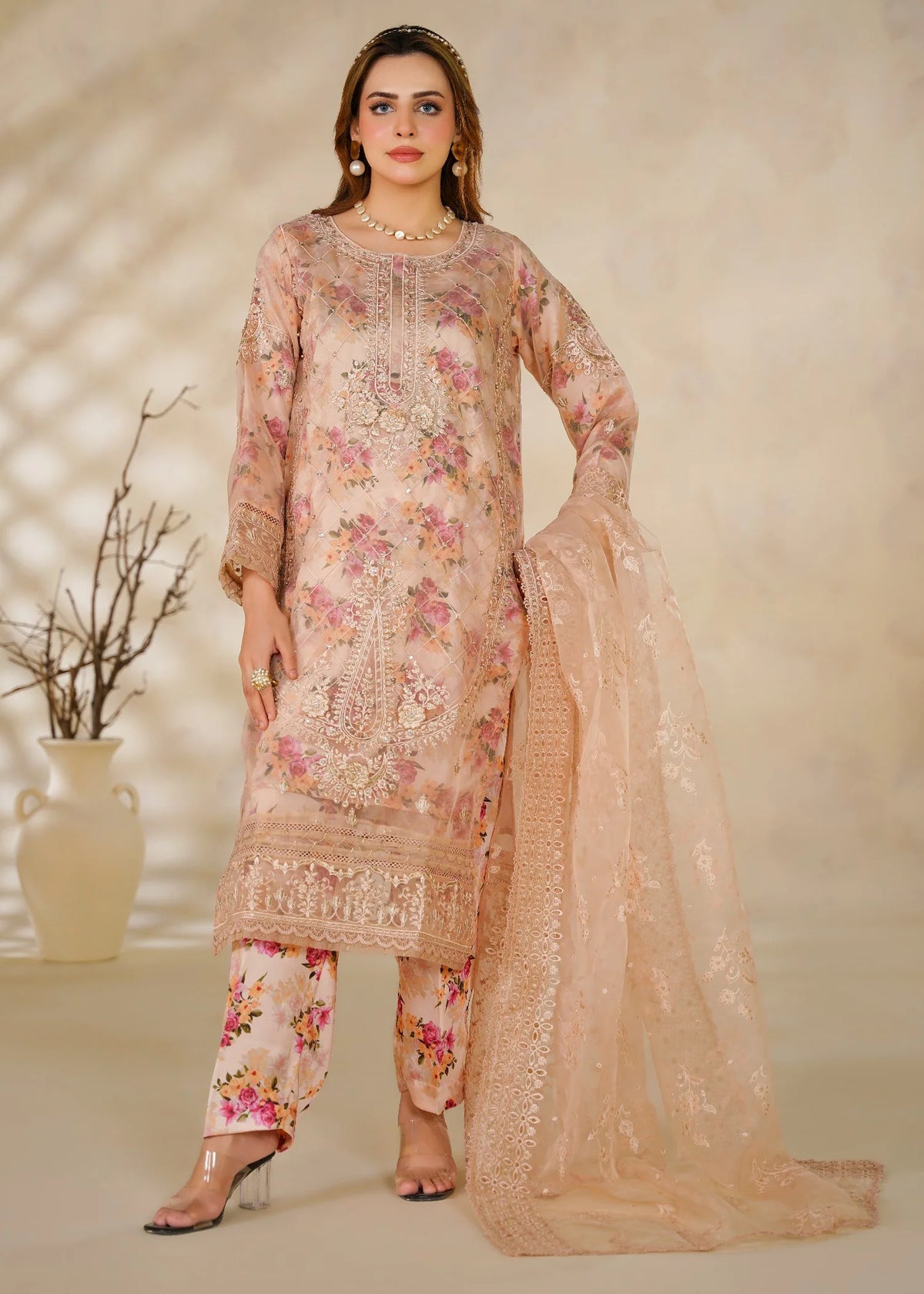 Cira Embroidered Organza 3 pcs Suit