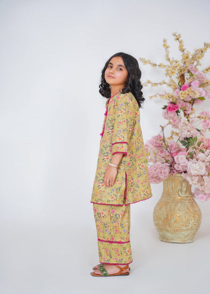 Green Floral Suit