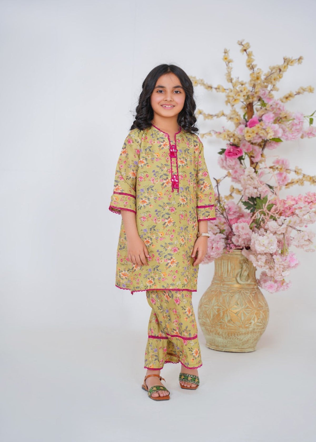 Green Floral Suit
