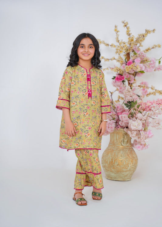 Green Floral Suit
