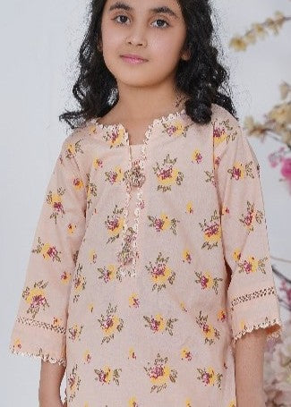 Peach Printed Suit