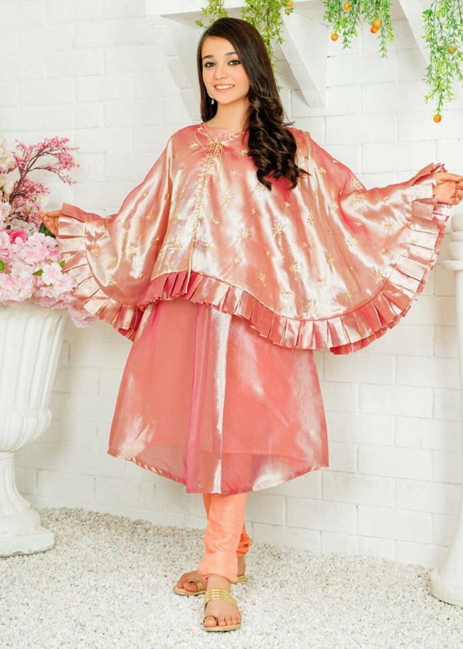 Peach Embroidered Suit