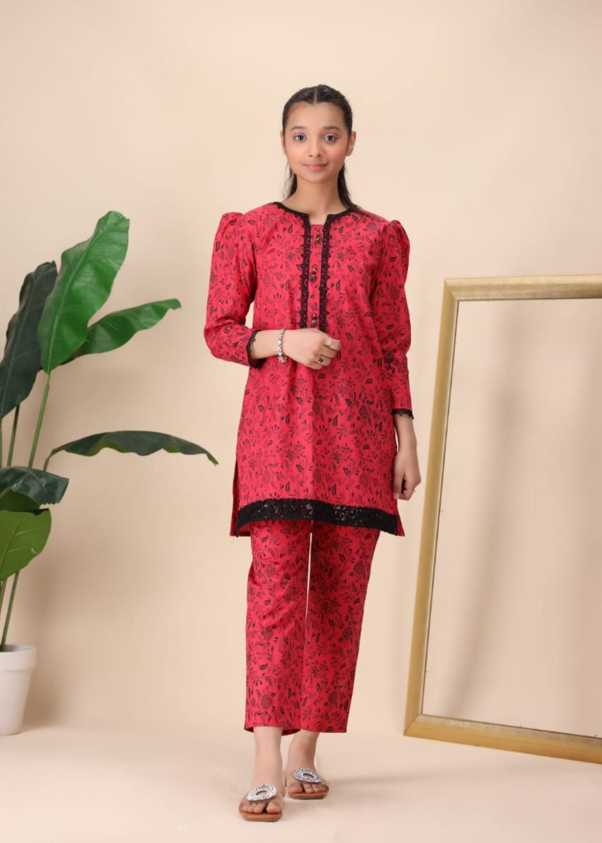 Crimson Noir Elegance Co-ord Set