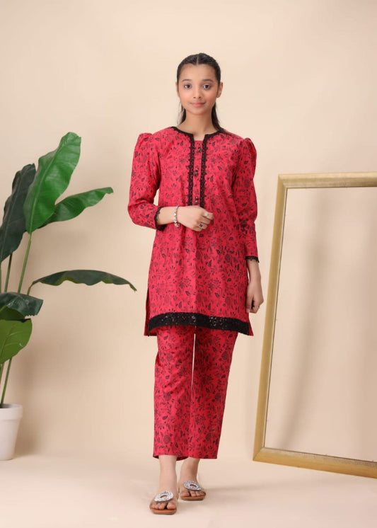 Crimson Noir Elegance Co-ord Set
