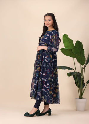Midnight Bloom Tiered Maxi